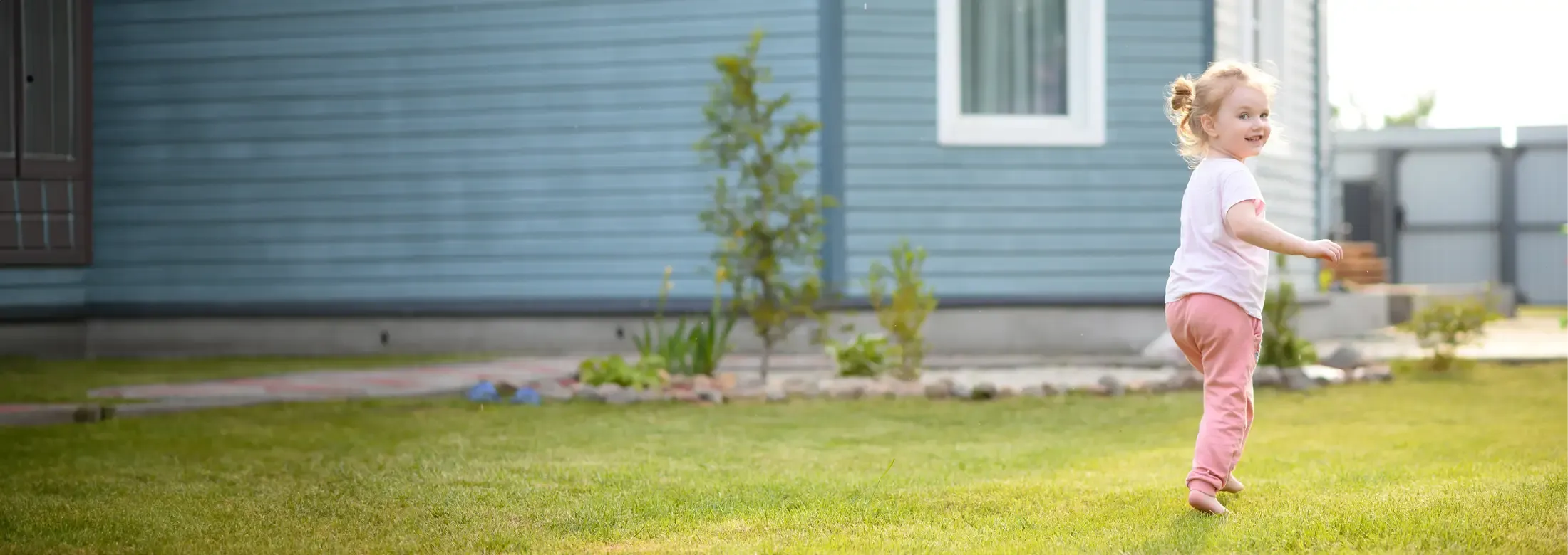 girl running on grass